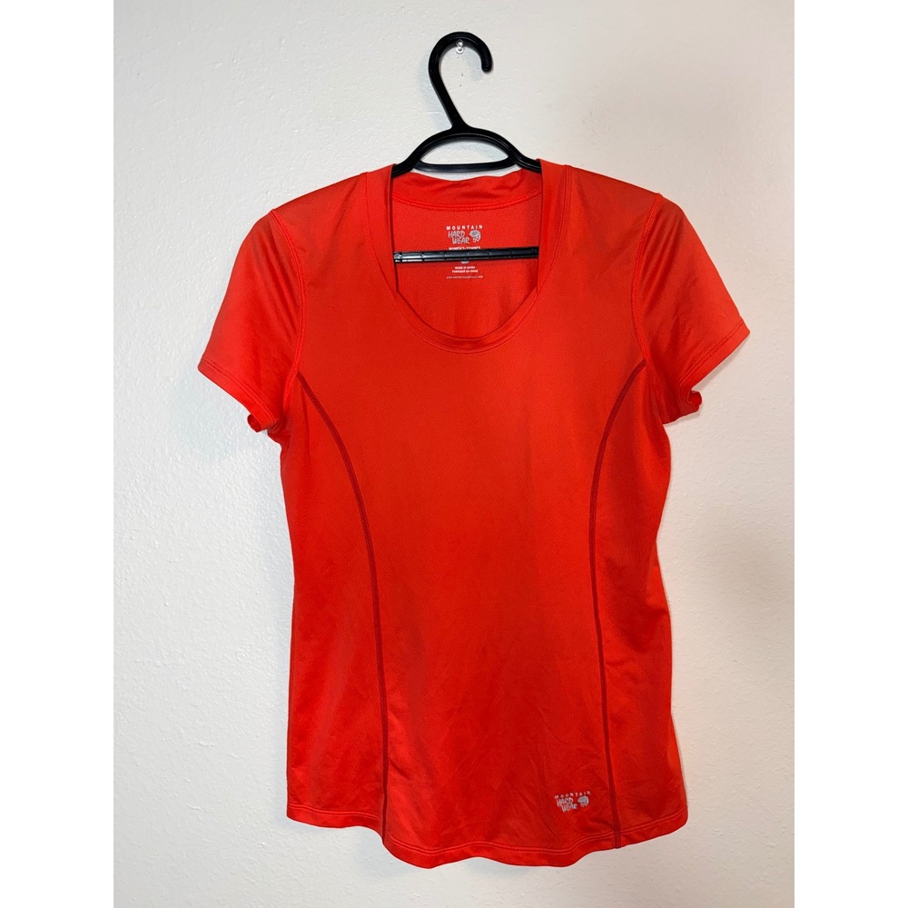 Mountain Hardwear Womens Orange Short Sleeve Athletic Hiking T-Shirt Size M
